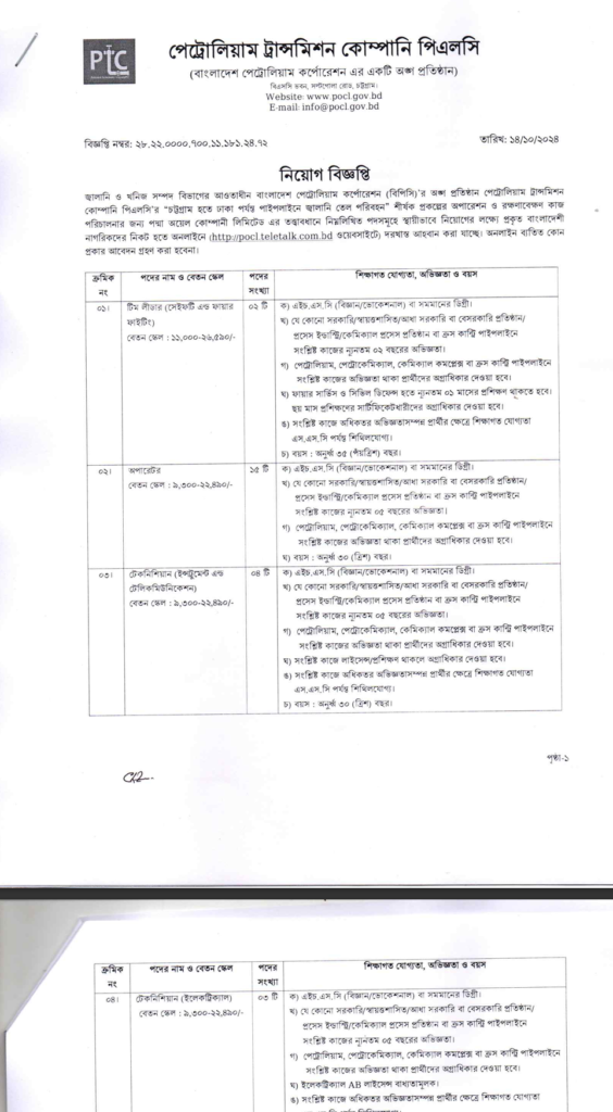 POCL Job Circular 2024 