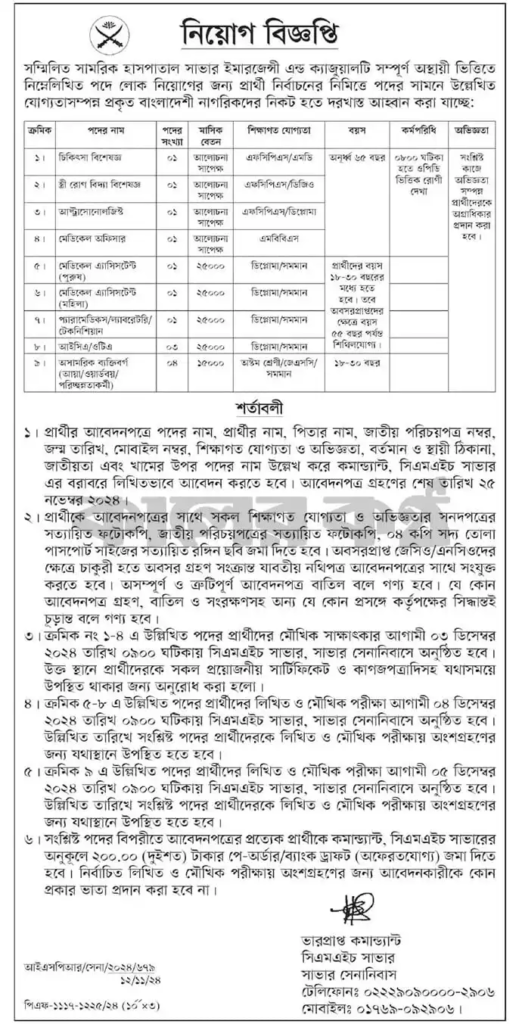 CMH Job Circular 2024