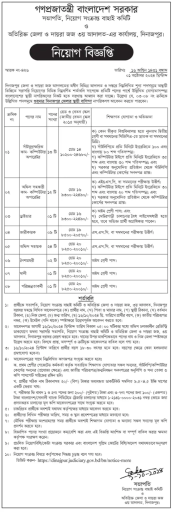 District Judge Court Job Circular